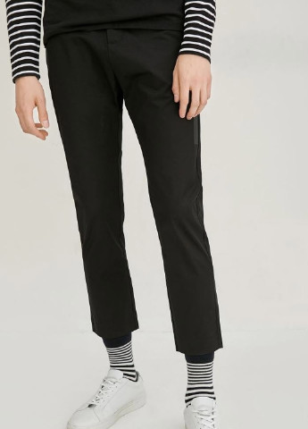 Черные кэжуал демисезонные укороченные, зауженные брюки Jack & Jones
