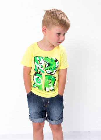 Светло-желтая летняя футболка для мальчика Носи своє 6021