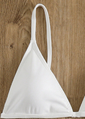 Белый летний купальник (лиф, трусики) бикини, раздельный SHEIN