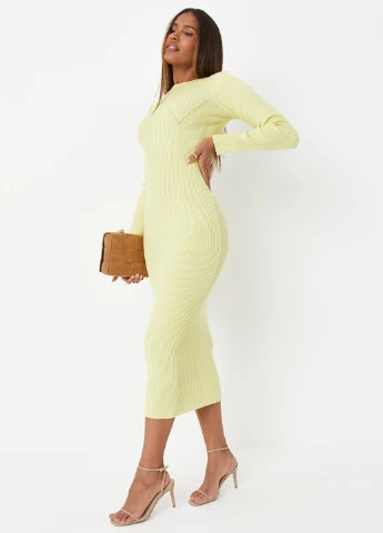 Желтое кэжуал платье Missguided однотонное