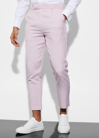 Розовые кэжуал летние зауженные, укороченные брюки Boohoo