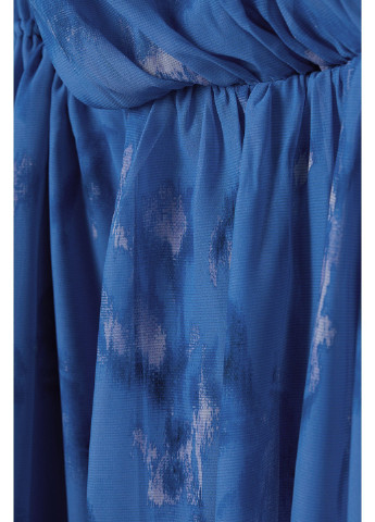 Синее коктейльное платье H&M с рисунком