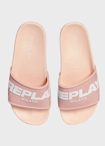 Пудровые шлепанцы Replay с логотипом
