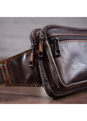 Мусжкая кожаная сумка на пояс 20х13х3 см Vintage (242188606)
