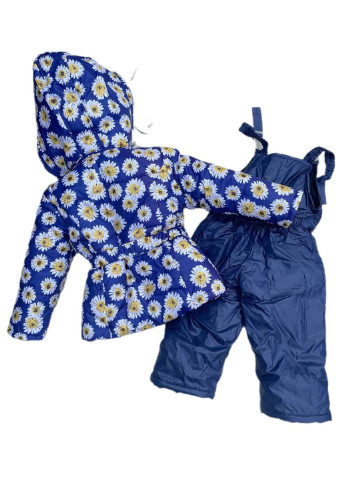 Синій зимній комплект (куртка, напівкомбінезон) Модняшки