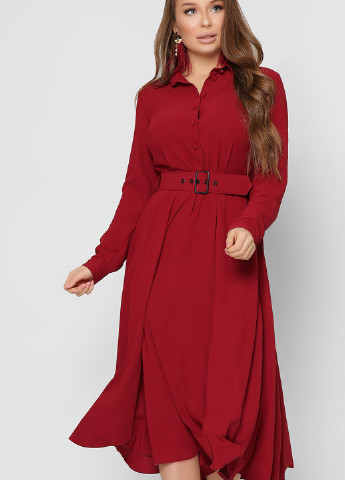 Темно-червона кежуал сукня кльош Carica однотонна