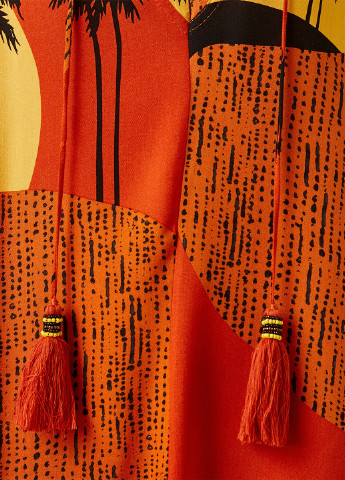 Оранжевое кэжуал платье оверсайз KOTON