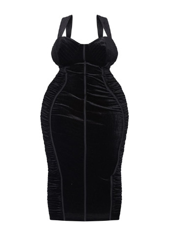Черное вечернее платье футляр PrettyLittleThing однотонное