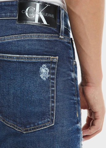 Синие демисезонные слим джинсы Calvin Klein Jeans