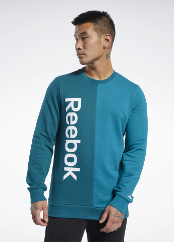 Чоловічий світшот Reebok - Прямий крій однотонний смарагдовий спортивний, повсякденний, кежуал бавовна органічна - (244124679)