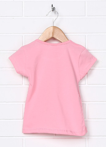 Розовая летняя футболка с коротким рукавом Degacci