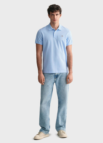 Голубой футболка-поло для мужчин Gant с логотипом