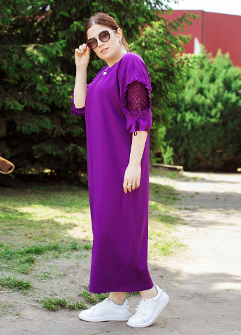 Фуксиновое (цвета Фуксия) кэжуал платье платье-свитшот Chivas однотонное