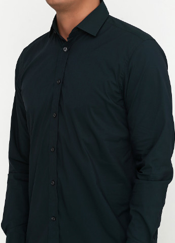 Темно-зеленая кэжуал рубашка однотонная Ralph Lauren с длинным рукавом