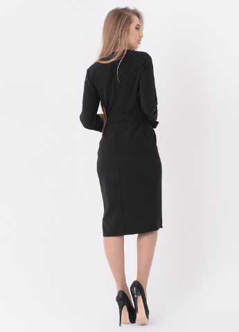 Чорна кежуал сукня з довгим рукавом Santali однотонна