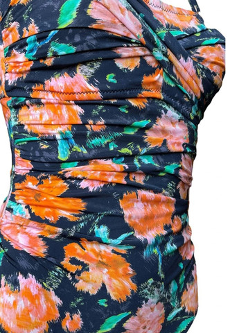 Темно-синий летний купальник слитный American Fashion