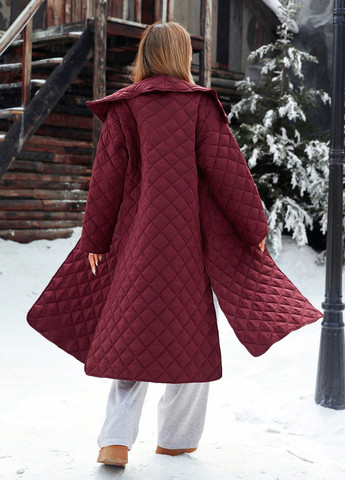 Бордовая зимняя куртка SHEIN