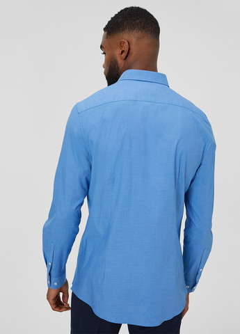 Синяя кэжуал, классическая рубашка однотонная C&A