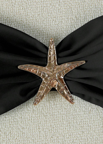 Черный демисезонный купальник (лиф, трусики) бандо, раздельный SHEIN