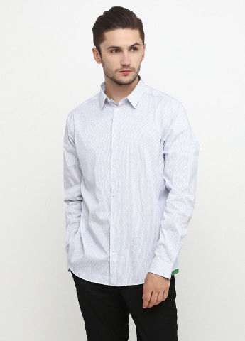 Белая классическая рубашка в полоску H&M с длинным рукавом