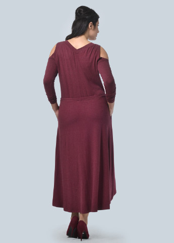 Бордовое кэжуал платье клеш Alika Kruss меланжевое