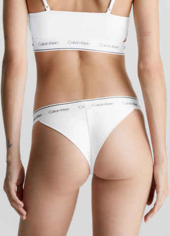 Белые купальные трусики с логотипом Calvin Klein