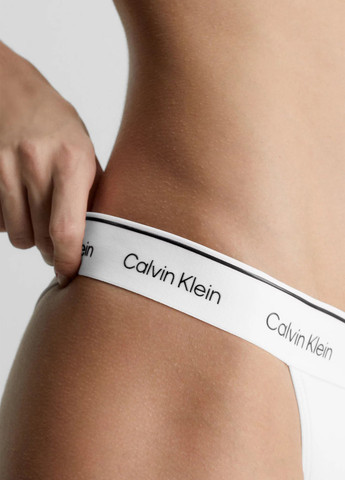 Белые купальные трусики с логотипом Calvin Klein