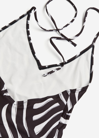 Чорно-білий літній купальник суцільний H&M