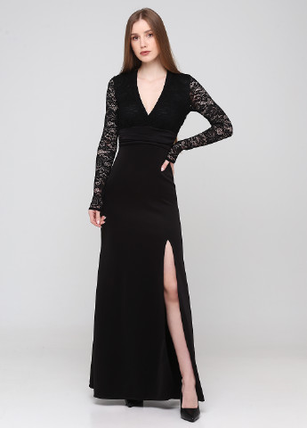 Черное вечернее платье клеш, платье-свитшот NikTan однотонное