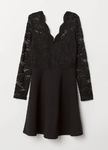 Черное кэжуал платье клеш H&M