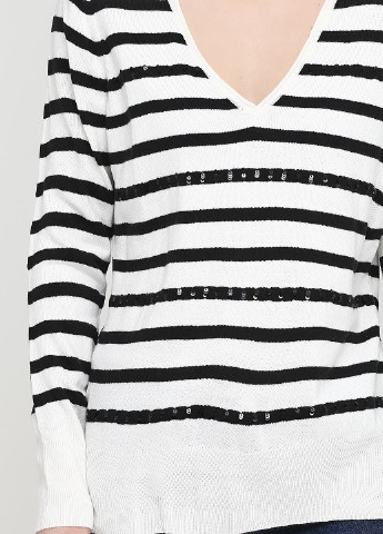 Черно-белый демисезонный пуловер пуловер CHD