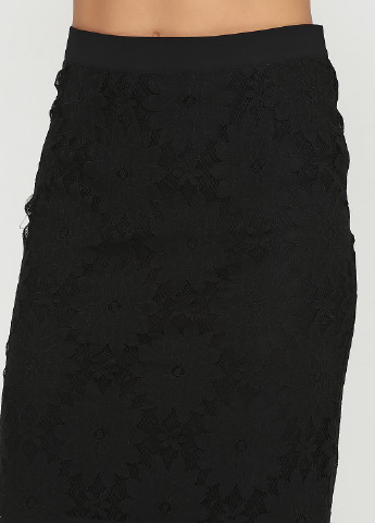 Черная кэжуал с абстрактным узором юбка Minus