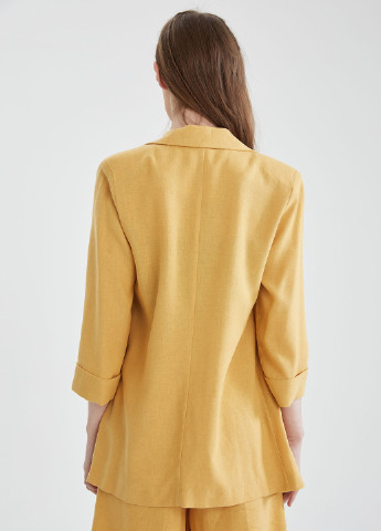 Желтый женский пиджак DeFacto - летний