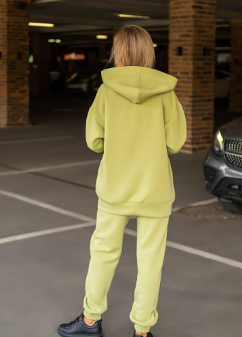 Жіночий спортивний костюм теплий на флісі ЯБЛОКО XS S M L XL 2XL(42 44 46 48 50 52) подовжене худи OVERSIZE No Brand (254565439)