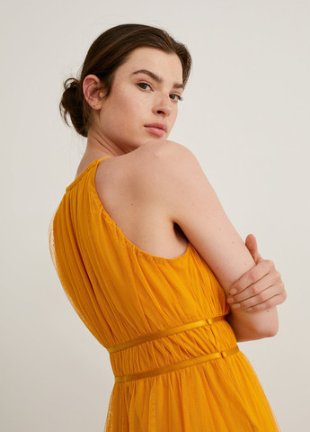 Оранжевое вечернее, кэжуал платье в греческом стиле C&A однотонное