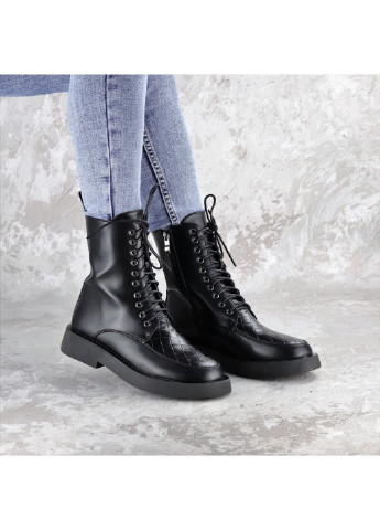 Осенние ботинки женские tootsie 2409 39 25 см черный Fashion из искусственной кожи