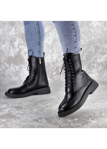 Осенние ботинки женские tootsie 2409 39 25 см черный Fashion из искусственной кожи