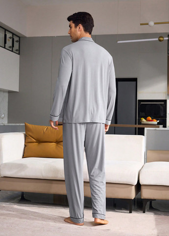 Серый демисезонный костюм (кофта, брюки) SHEIN