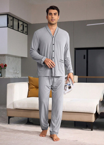 Серый демисезонный костюм (кофта, брюки) SHEIN