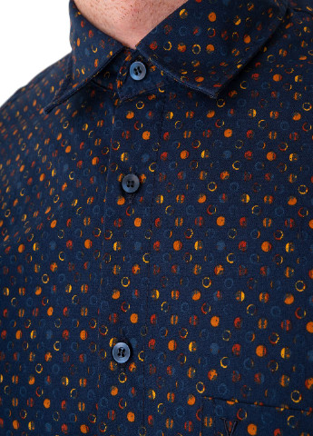 Синяя рубашка с абстрактным узором MARVELIS