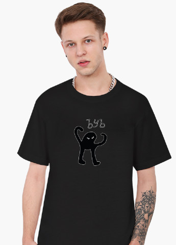 Черная футболка мужская мем черный кот ъуъ (9223-1331-1) xxl MobiPrint