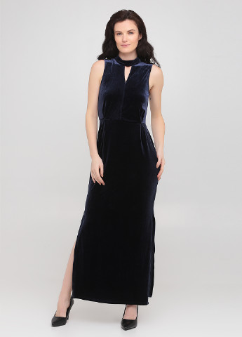 Темно-синее вечернее платье с открытой спиной Vero Moda однотонное