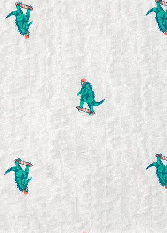 Белая детская футболка-поло для мальчика OshKosh динозавр