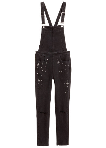 Комбинезон H&M комбинезон-брюки звезды чёрный денил хлопок