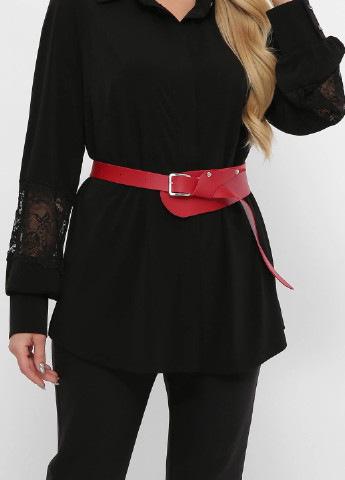 Черная летняя однотонная блуза с гипюром адель черная Tatiana