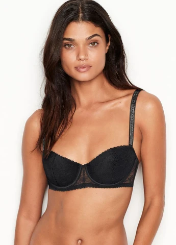 Чорний демісезонний комплект (бюстгальтер, труси) Victoria's Secret