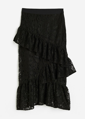 Черная кэжуал однотонная юбка H&M годе