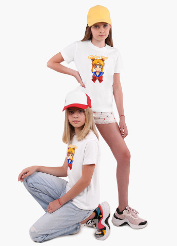 Белая демисезонная футболка детская сейлор мун (sailor moon) белый (9224-2915) 164 см MobiPrint