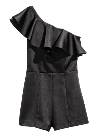 Комбінезон H&M комбінезон-шорти однотонний чорний кежуал поліестер
