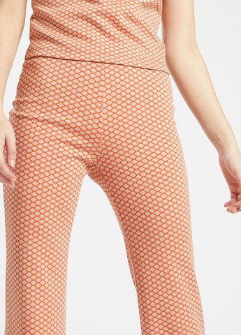 Оранжевые кэжуал демисезонные клеш брюки Pimkie